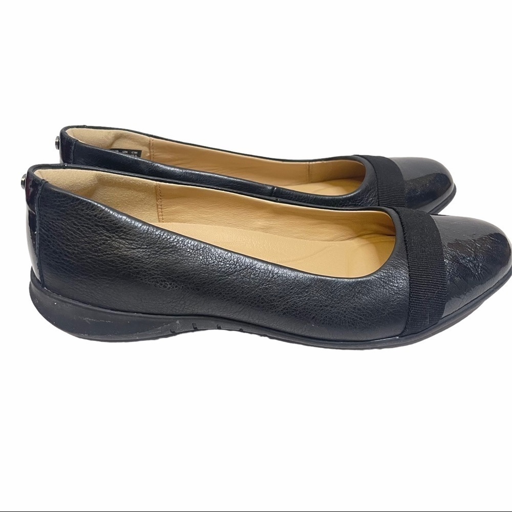 Hush Puppies Women’s Size 10 Black Leather Flats Career Business Professional